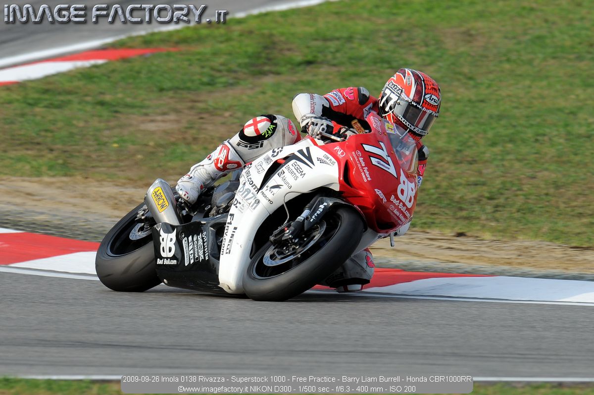 2009-09-26 Imola 0138 Rivazza - Superstock 1000 - Free Practice - Barry Liam Burrell - Honda CBR1000RR